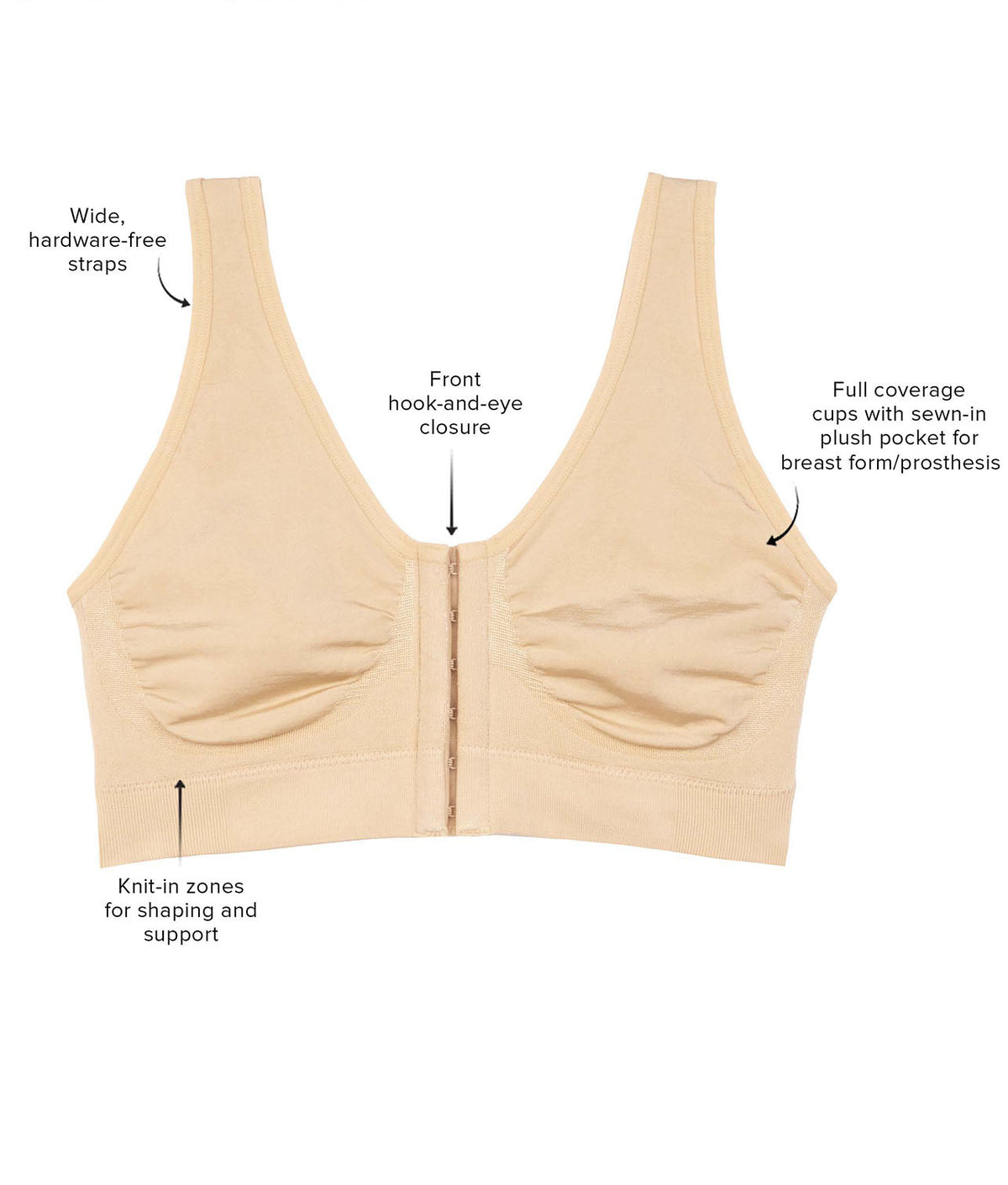 B-Smooth Mastectomy Front-Close Bralette