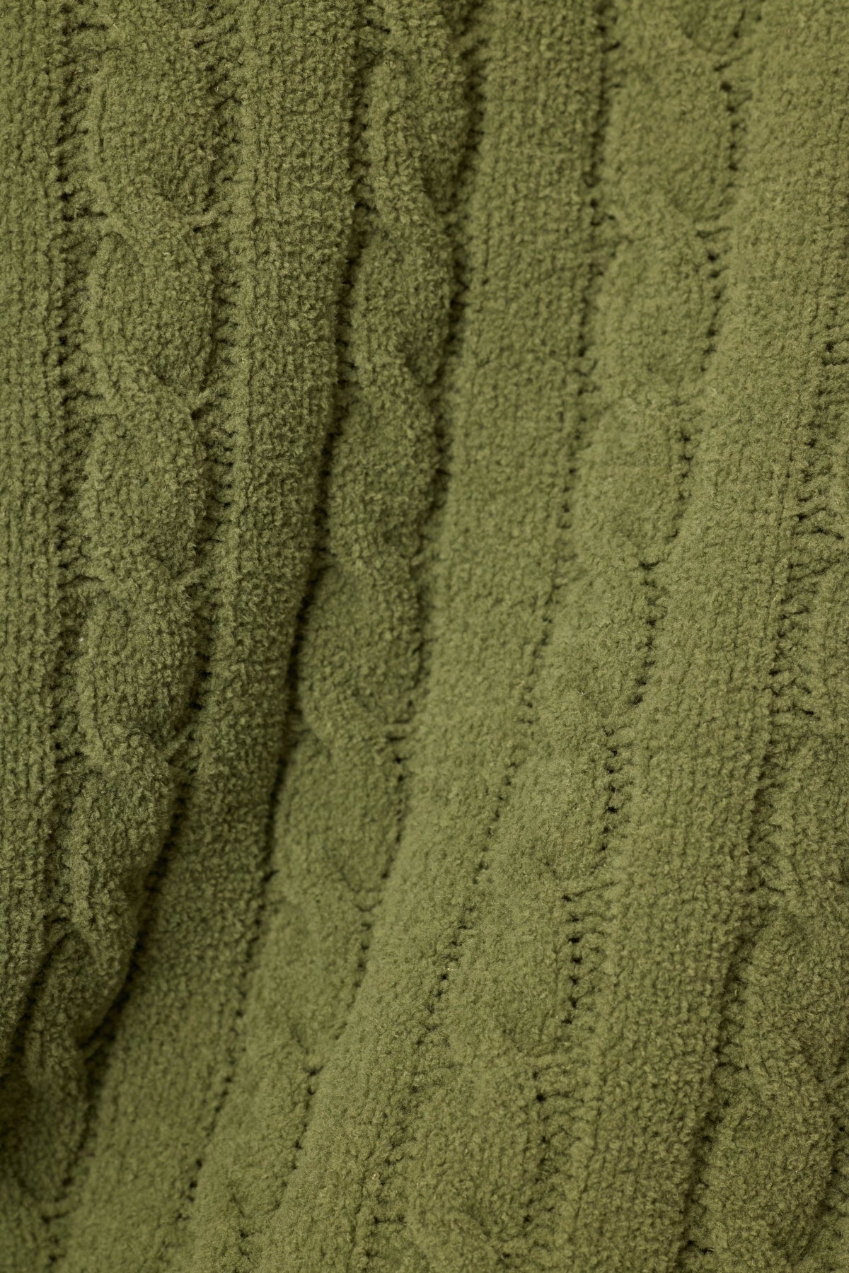Cozy Chenille Cable Knit Olivine Pullover Lounge Set