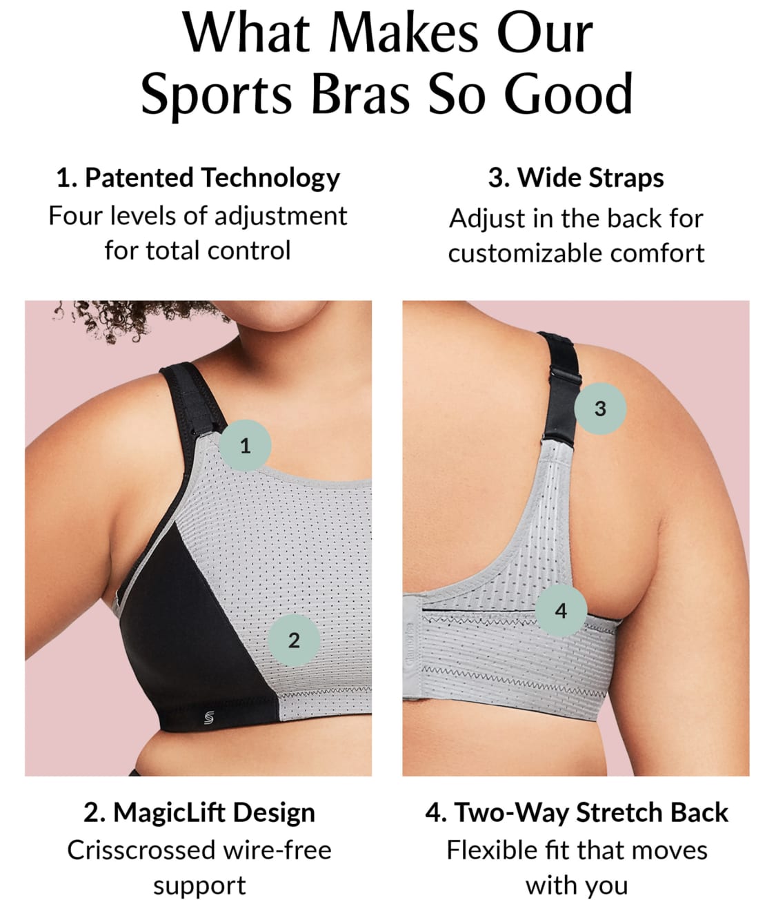 Custom Control Wire-Free Sports Bra