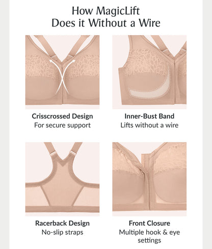 MagicLift Front-Close Racerback Wire-Free Bra