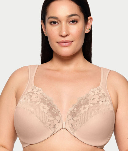 WonderWire Front-Close Cotton Bra