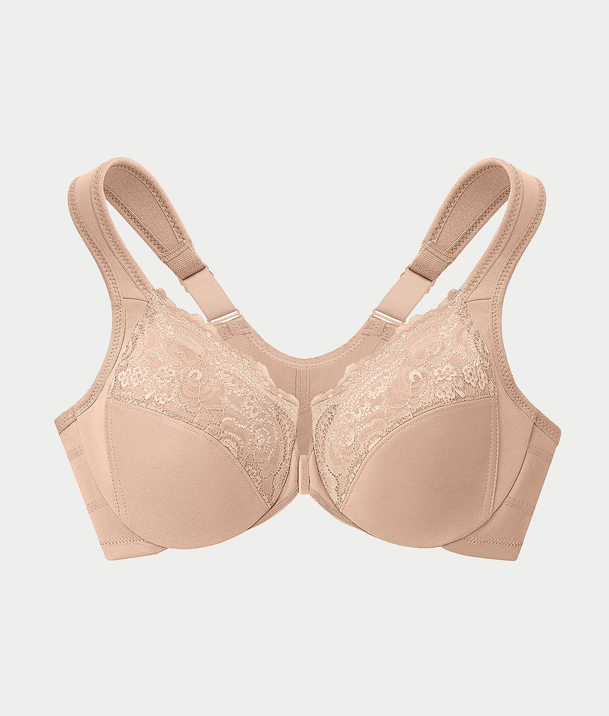 WonderWire Front-Close Posture Back Lace Bra
