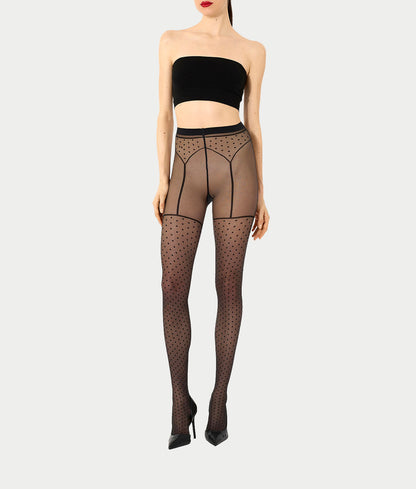 Dotted Garter Belt Tights