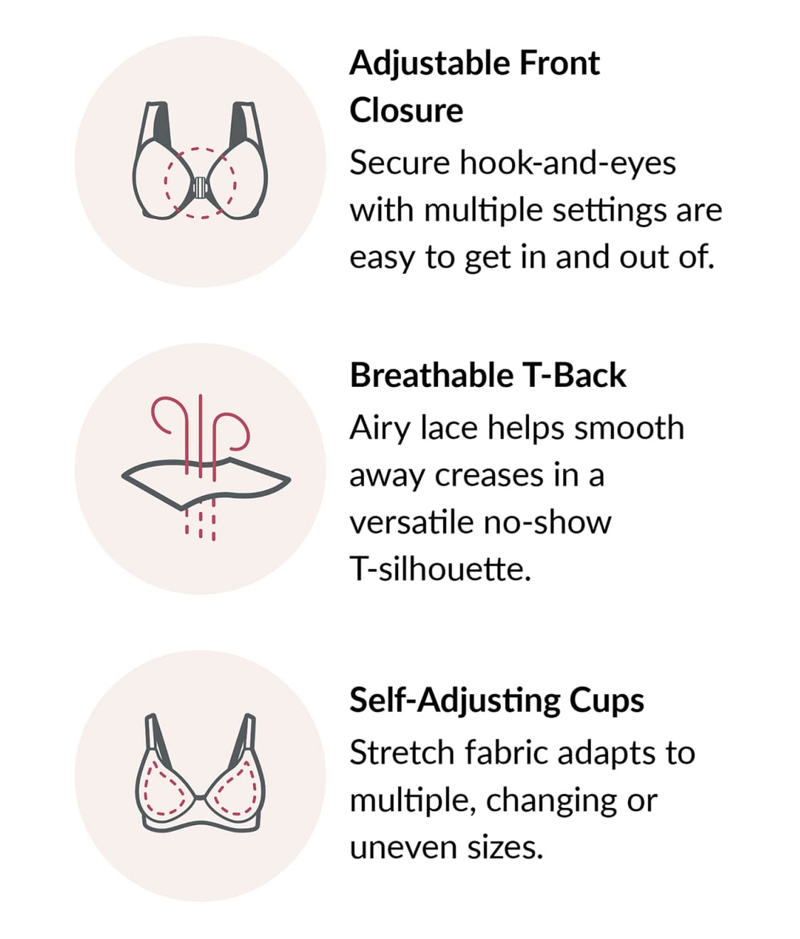 Front-Close Cotton T-Back Wire-Free Comfort Bra
