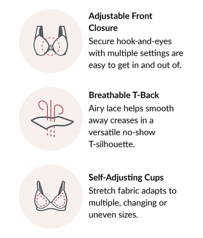 Front-Close Cotton T-Back Wire-Free Comfort Bra