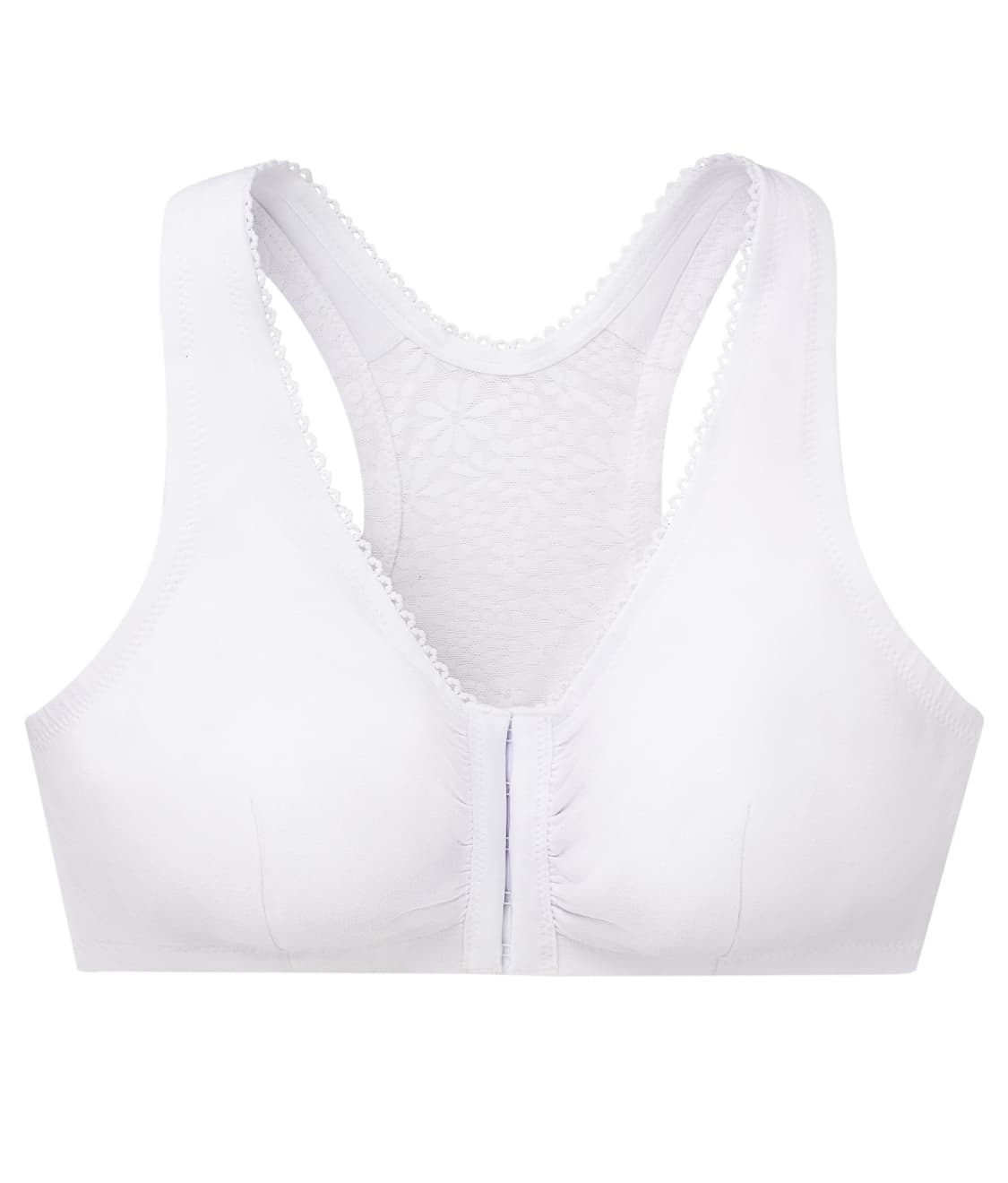 Front-Close Cotton T-Back Wire-Free Comfort Bra