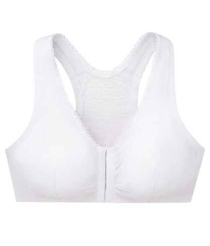 Front-Close Cotton T-Back Wire-Free Comfort Bra