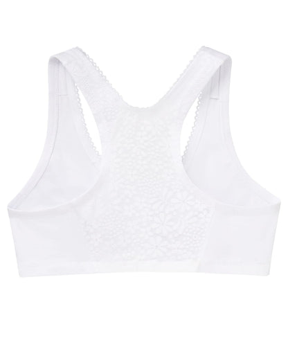 Front-Close Cotton T-Back Wire-Free Comfort Bra
