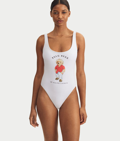 Heritage Polo Bear Terry Scoop One-Piece Swimsuit