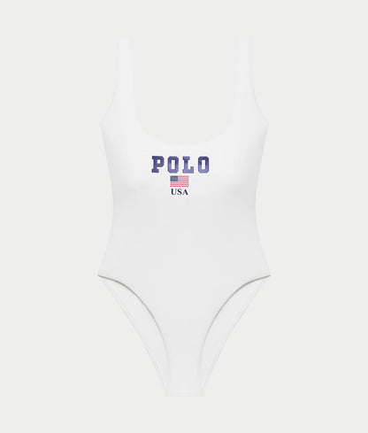 USA Logo Scoop Tank One-Piece Swimsuit