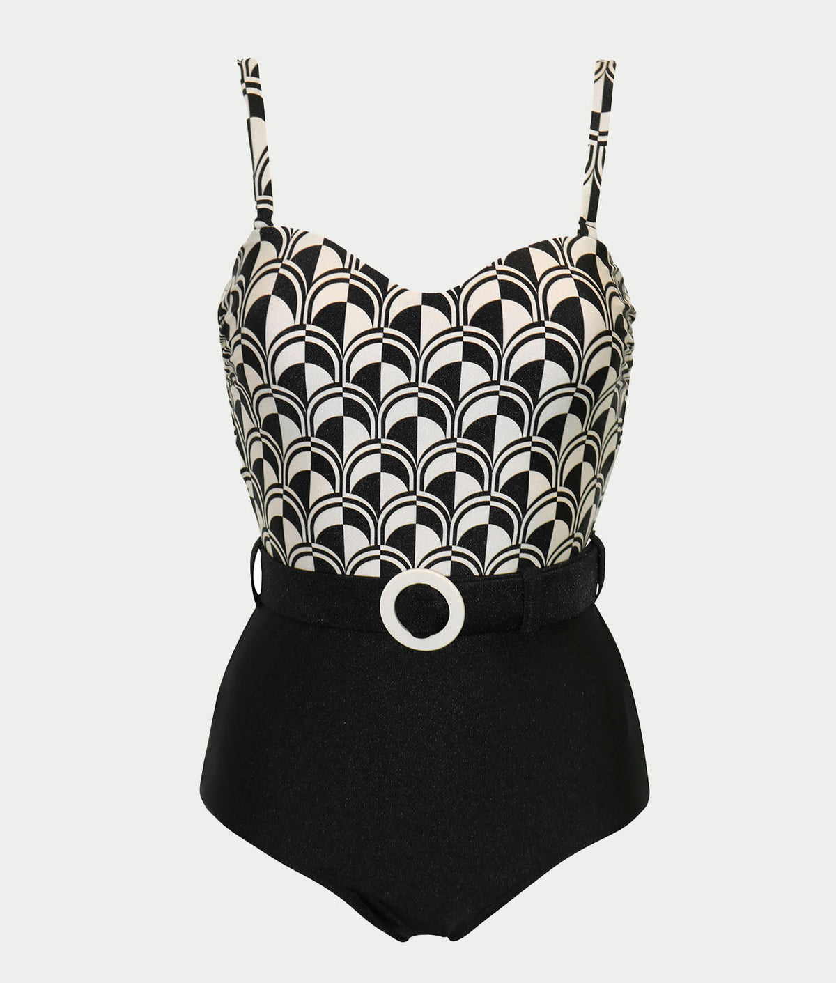 Casablanca Belted Control Strapless One-Piece