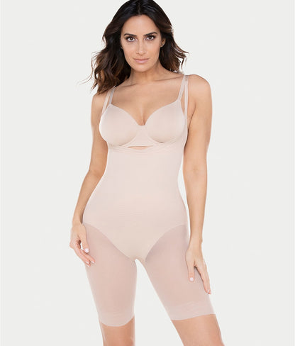 Sexy Sheer Extra Firm Control Open-Bust Bodysuit