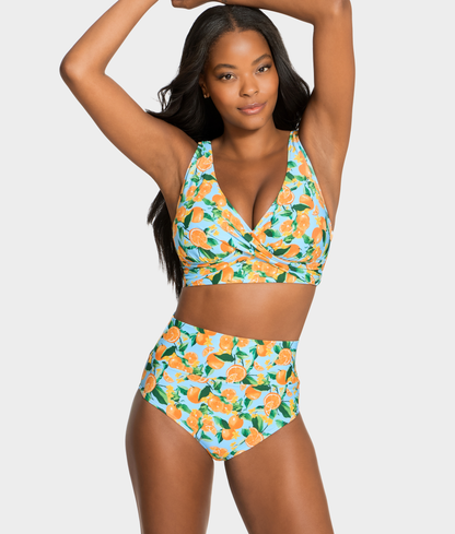 Hannah Fold-Over High-Waist Bikini Bottom