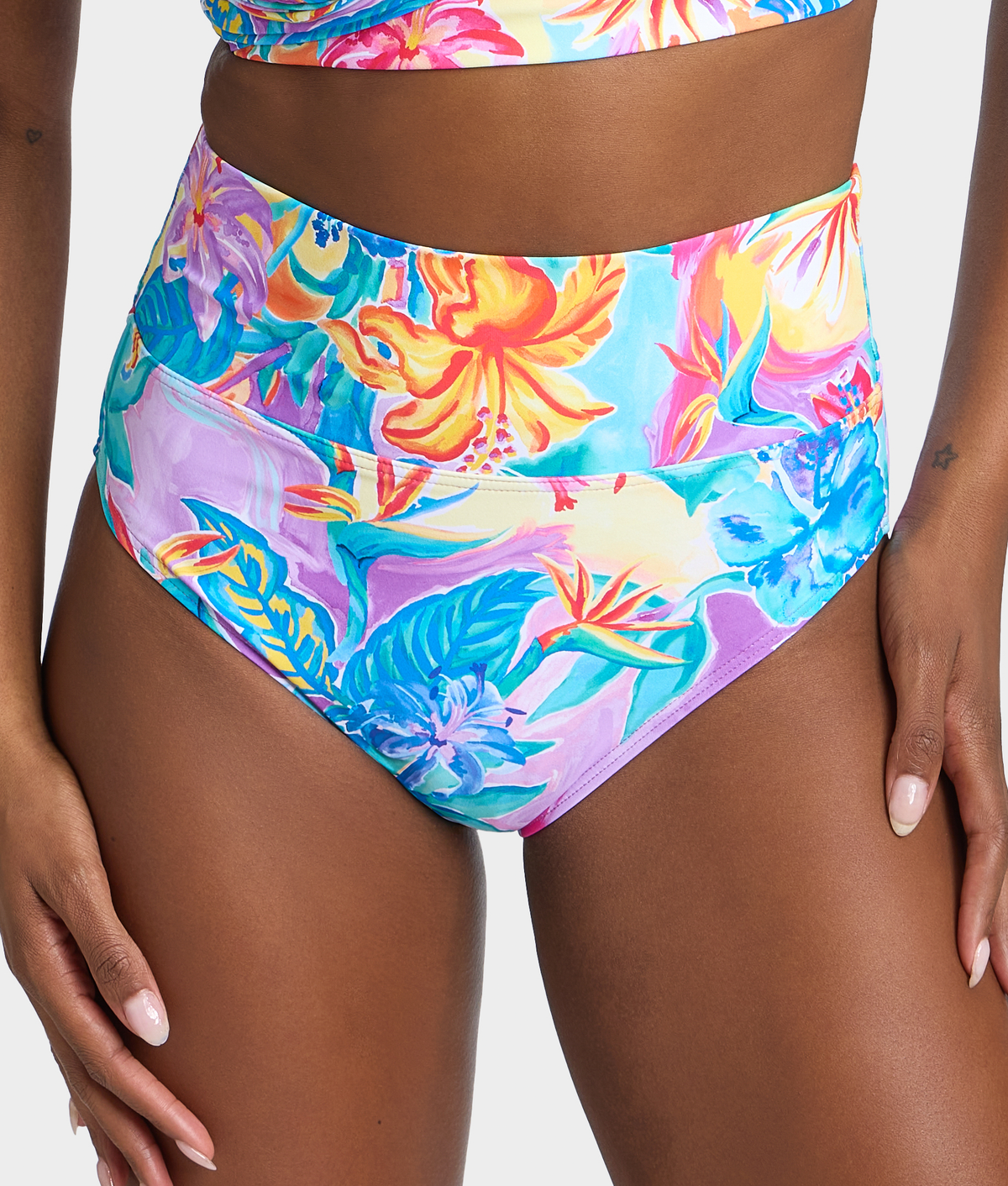 Hannah Fold-Over High-Waist Bikini Bottom