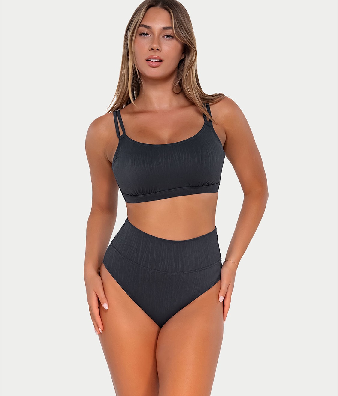 Hannah Fold-Over High-Waist Bikini Bottom