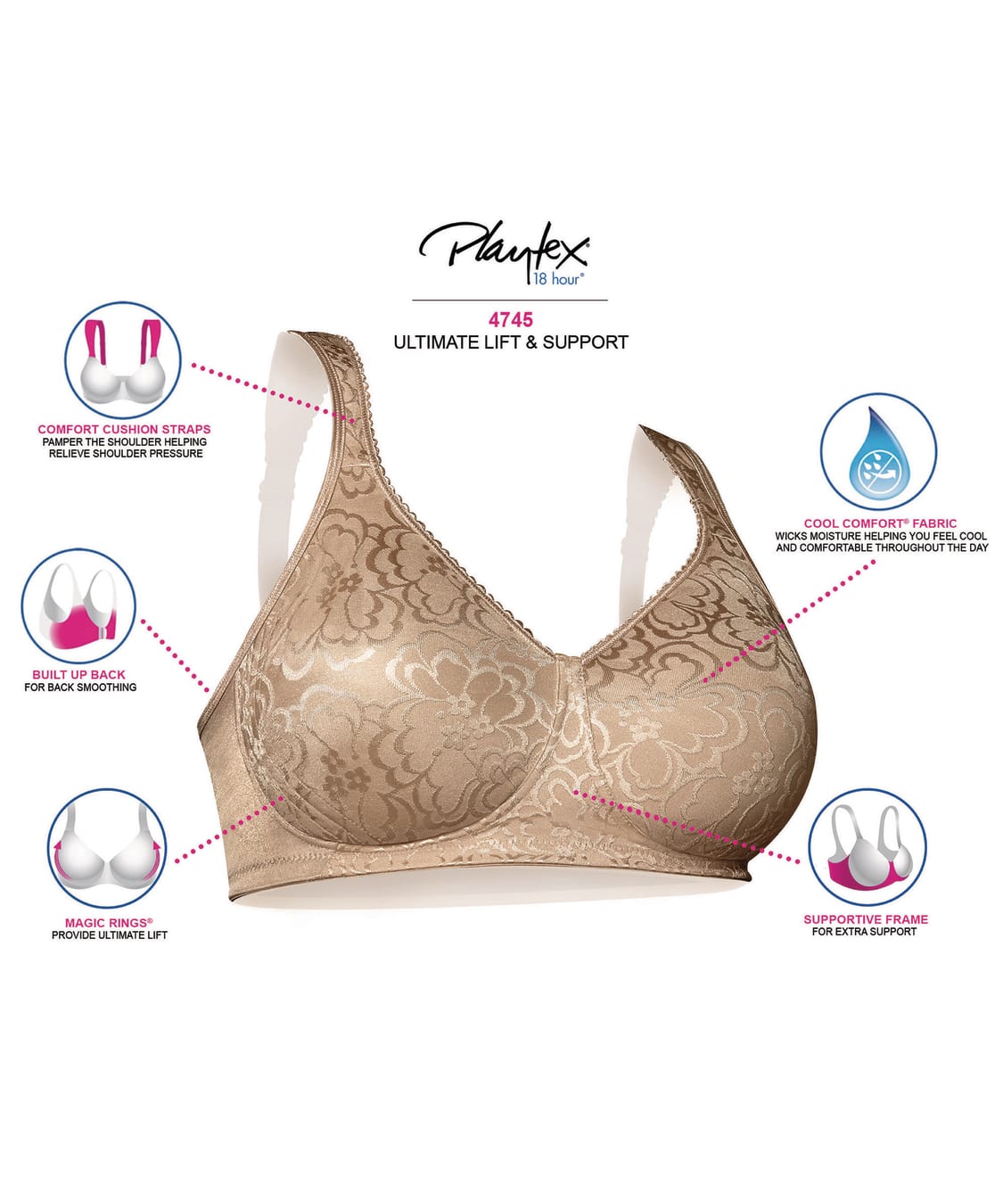 18 Hour Ultimate Lift and Support Wire-Free Bra