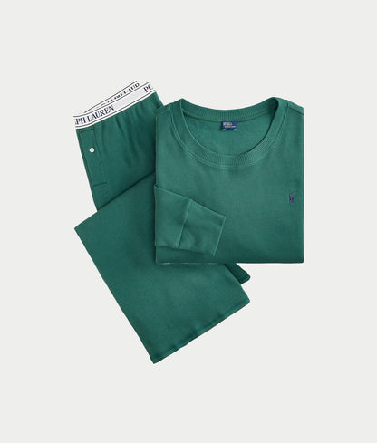 Club Waffle Knit Long Sleeve Pajama Set