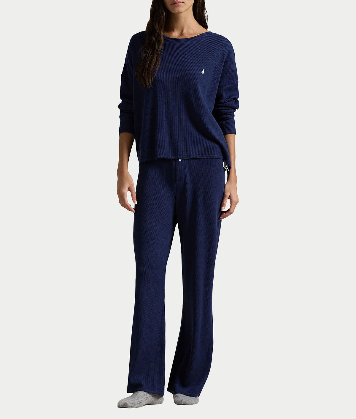 Club Waffle Knit Long Sleeve Pajama Set