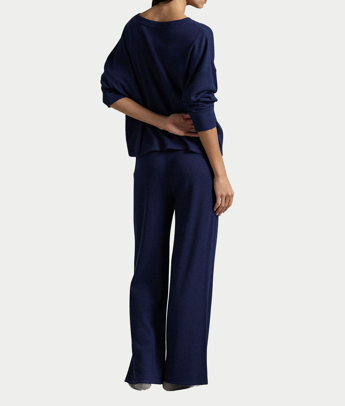 Club Waffle Knit Long Sleeve Pajama Set