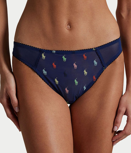Embroidered Pony Mesh Bikini