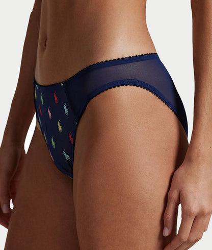 Embroidered Pony Mesh Bikini