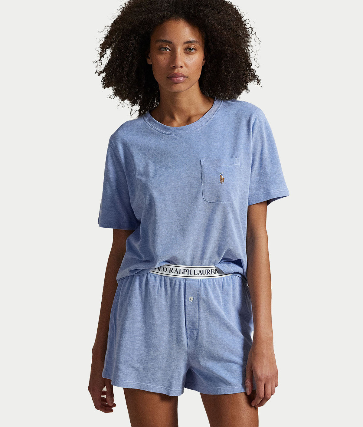 Oxford Knit Pajama Shorts Set