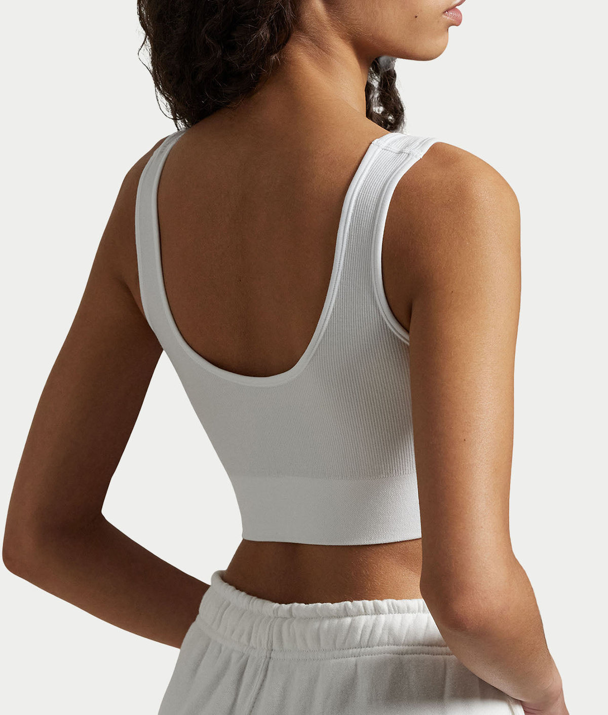 Ribbed Seamless Scoop Cropped Tank
