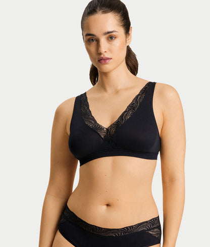 Cotton Delight Lace Trim Cotton Soft Cup Bra