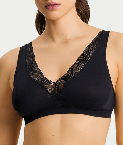 Cotton Delight Lace Trim Cotton Soft Cup Bra
