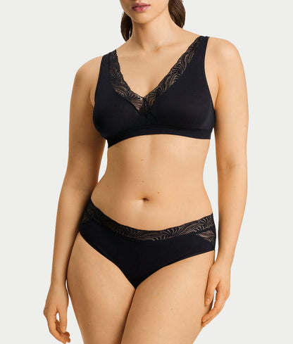 Cotton Delight Lace Trim Cotton Soft Cup Bra