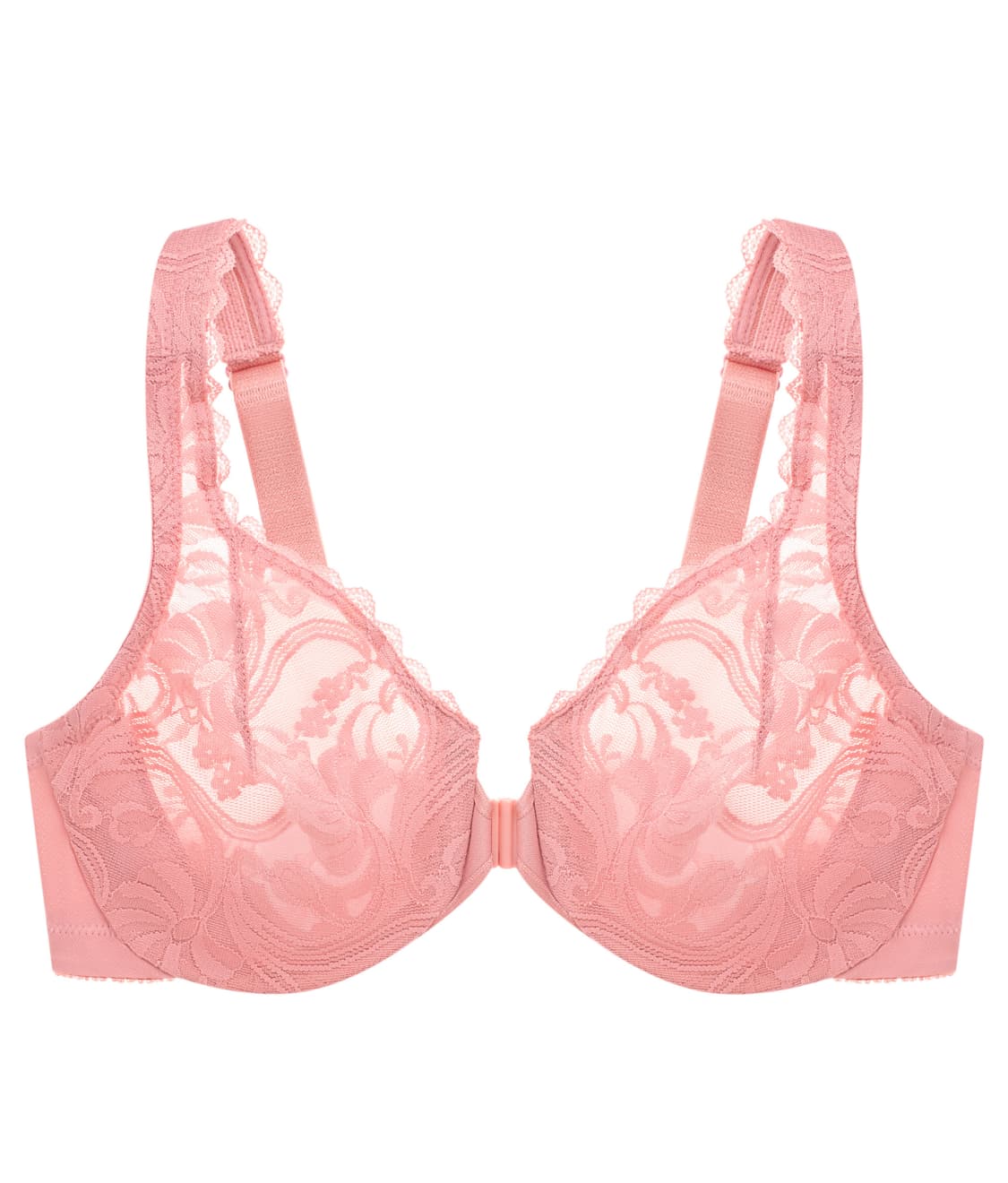 WonderWire Front-Close Stretch Lace Bra