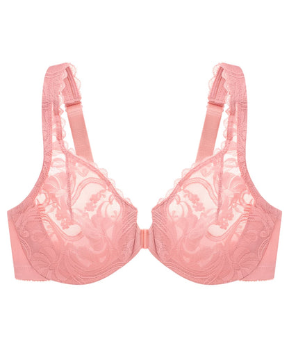 WonderWire Front-Close Stretch Lace Bra