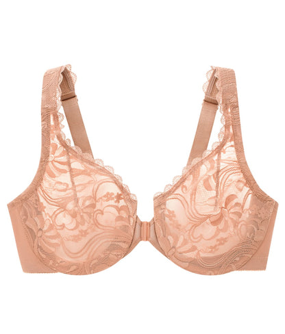 WonderWire Front-Close Stretch Lace Bra