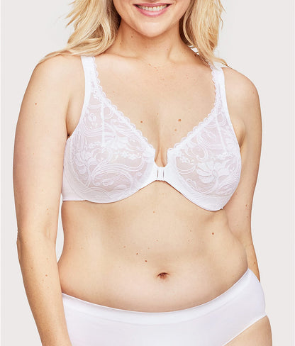 WonderWire Front-Close Stretch Lace Bra