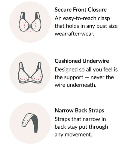 WonderWire Lacey T-Back Front-Close Bra