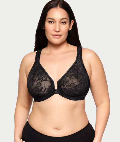 WonderWire Lacey T-Back Front-Close Bra