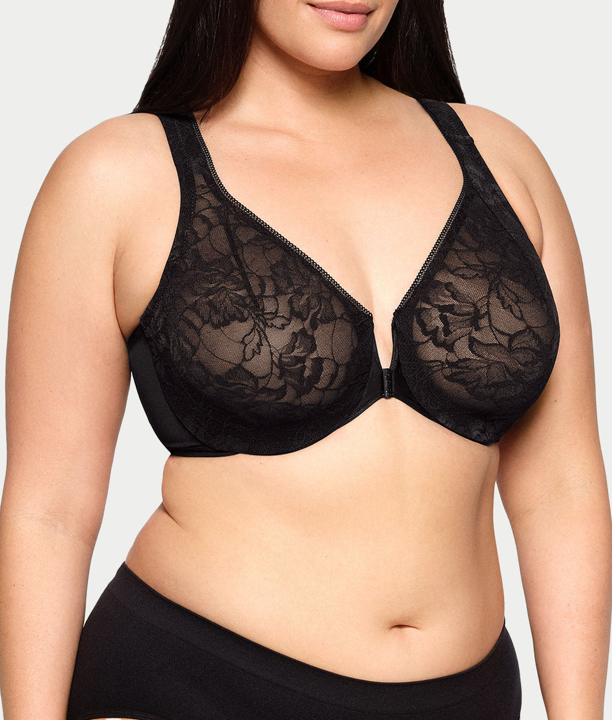 WonderWire Lacey T-Back Front-Close Bra