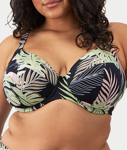 Plus Size Tropical Retreat Plunge Bikini Top