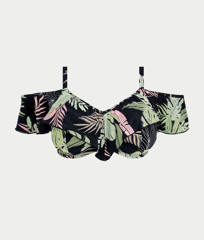Plus Size Tropical Retreat Ruffle Bikini Top
