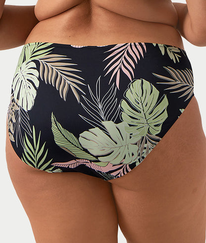 Plus Size Tropical Retreat Mid-Rise Bikini Bottom