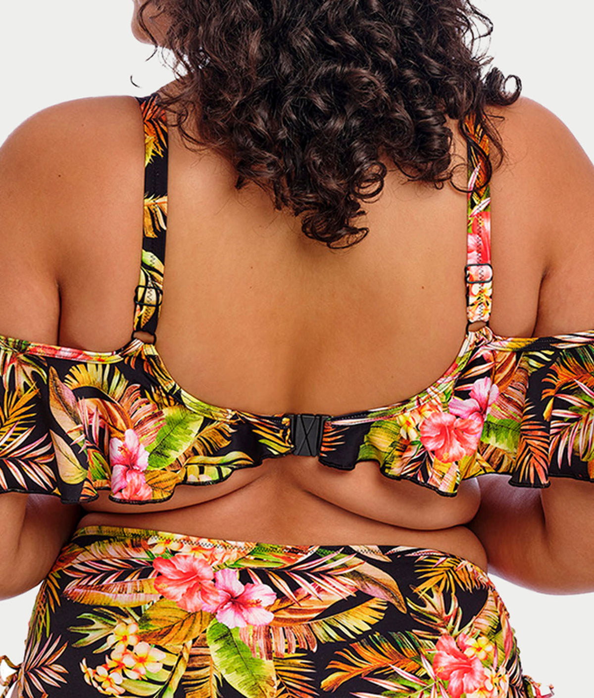 Plus Size Tiger Valley Ruffle Underwire Bikini Top