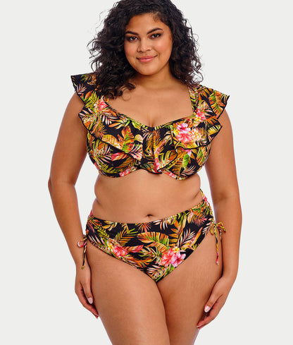 Plus Size Tiger Valley Ruffle Underwire Bikini Top