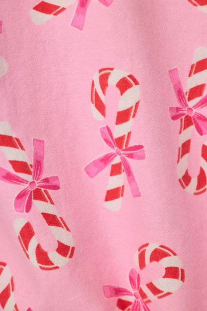 Sweeter Than Sugar Candy Cane Print 4-Piece Pajama Set
