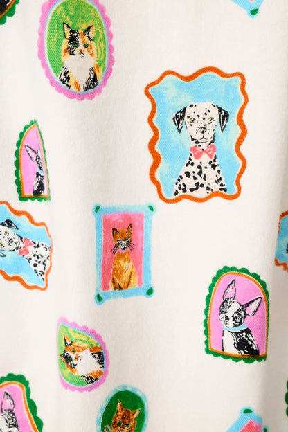 Picture Purrfect Pet Portraits 3-Piece Flannel Pajama Set