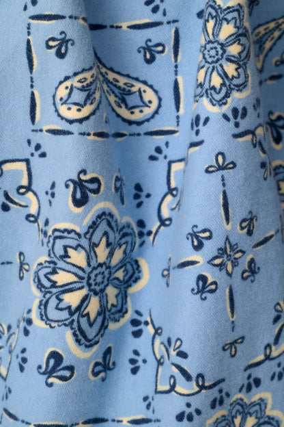 Classic Paisley Bandana Print 3-Piece Flannel Pajama Set