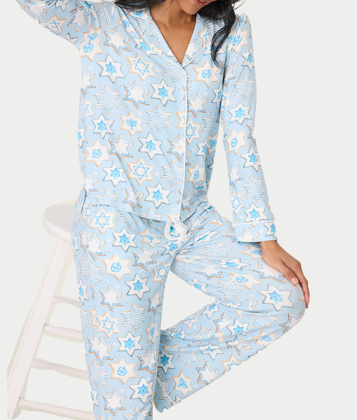You Had Me At Shalom Cookie Print Knit Pajama Set