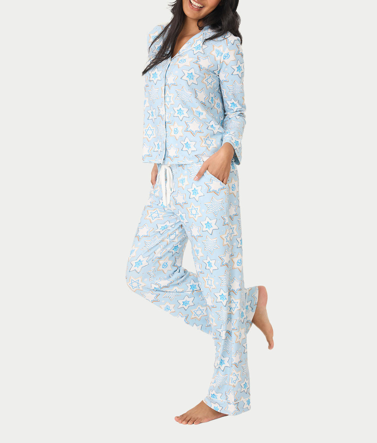 You Had Me At Shalom Cookie Print Knit Pajama Set