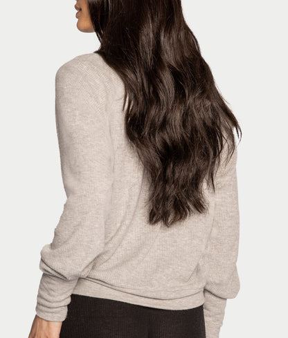 Textured Essentials Ribbed Long Sleeve Knit Top