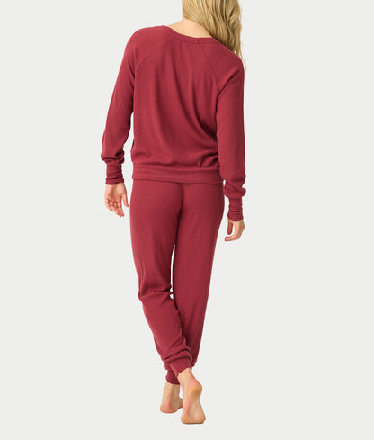 Textured Essentials Long Sleeve Knit Pajama Set