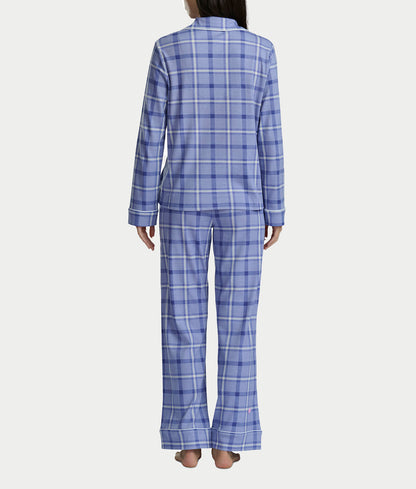 Notch Collar Woven Pajama Set
